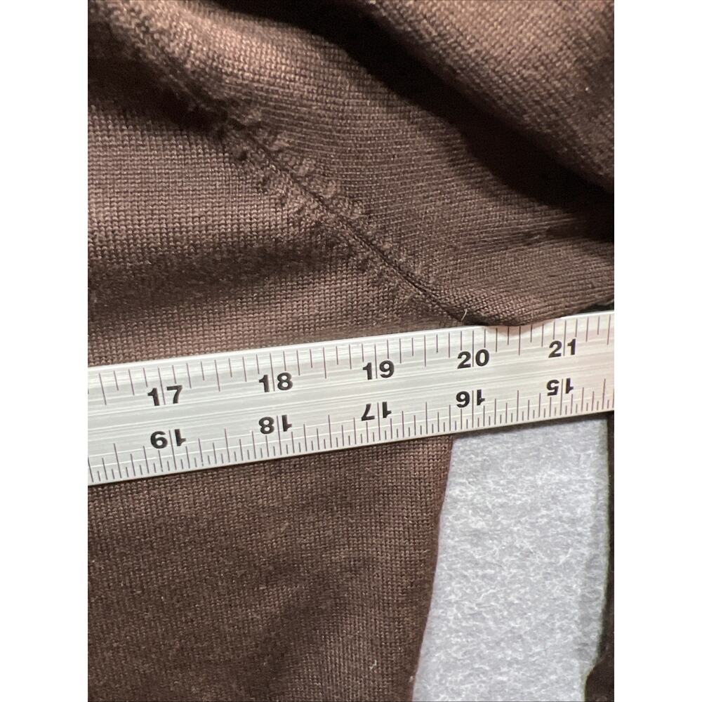 Lauren Ralph Lauren Y2K Ruffled Collar Silk Sweater Dark Brown Womens Size MP - Picture 10 of 11